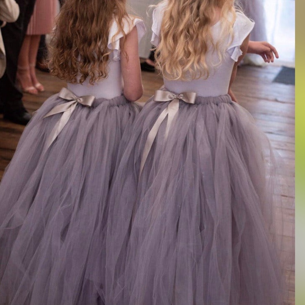 Silver Grey Tutu with Bow